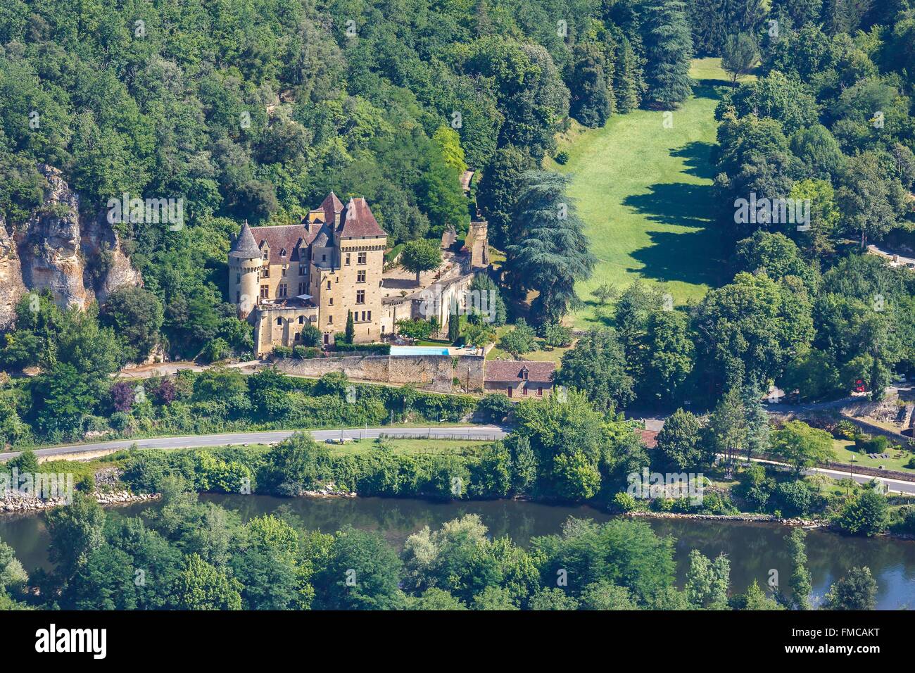 Frankreich, Dordogne, La Roque-Gageac, gekennzeichnet Les Plus Beaux Dörfer de France (The Most Beautiful Dörfer Frankreichs), die Stockfoto