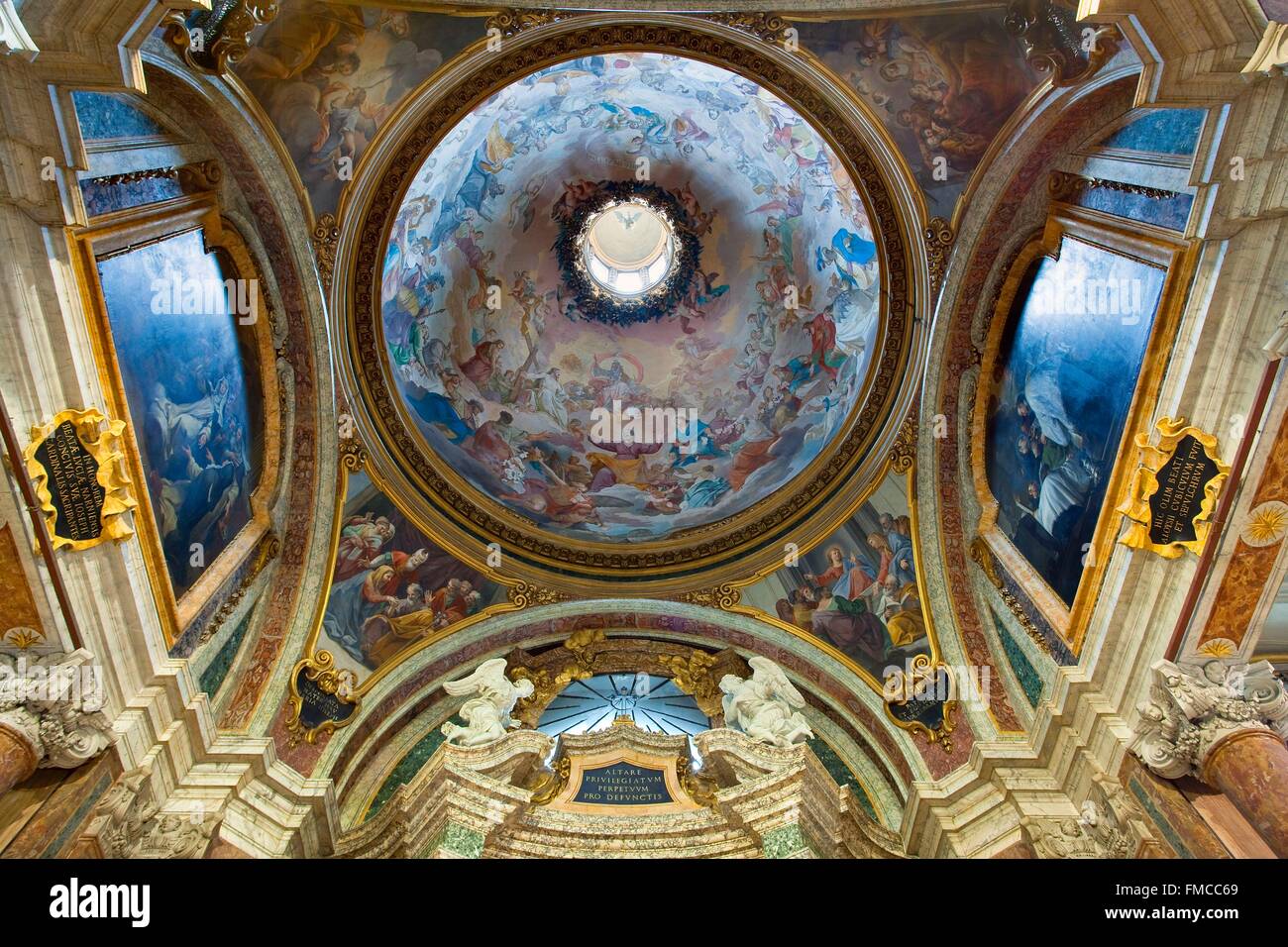 Italien, Latium, Rom, Altstadt Weltkulturerbe der UNESCO, Sant' Ignazio di Loyola ein Campo Marzio, Fresko von Stockfoto