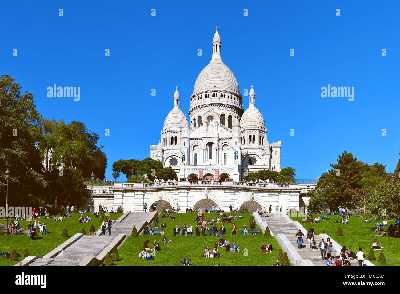 Frankreich, Paris, dem Hügel von Montmartre und Sacre Cœur Stockfoto Frankreich, Paris, dem Hügel von Montmartre und Sacre Cœur Stockfoto