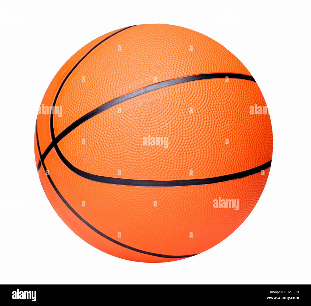 Basketball isoliert auf weißem Hintergrund Stockfoto