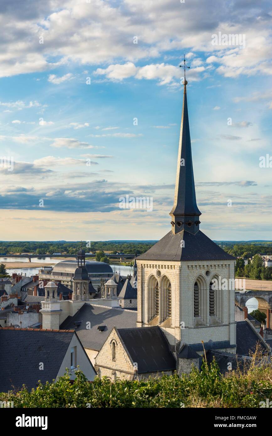 Frankreich, Maine et Loire, Loire-Tal, Weltkulturerbe der UNESCO, Saumur, Kirche Saint-Pierre (12.-17. Jahrhundert) Stockfoto