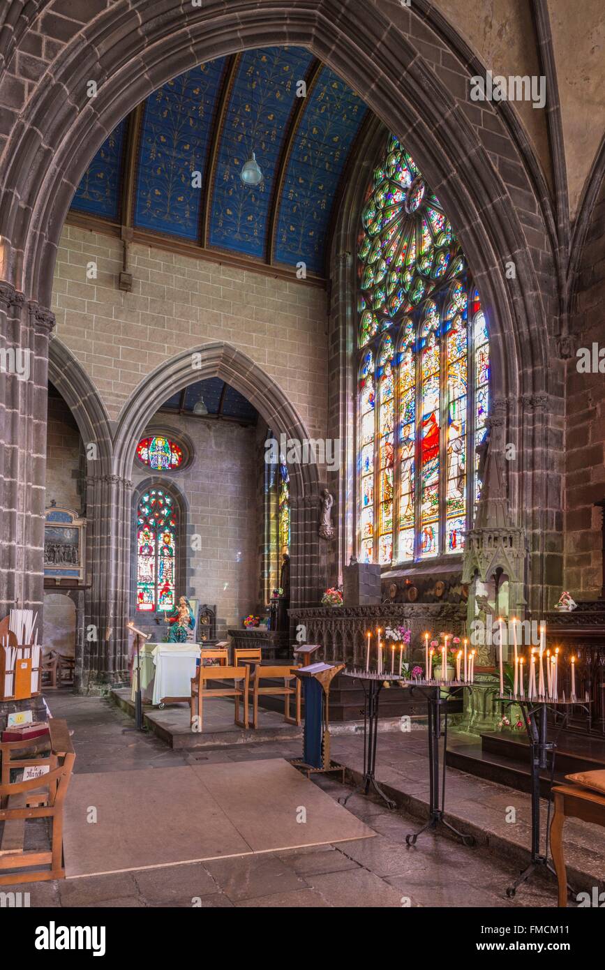 Frankreich, Finistere, Le Folgoet, Basilika Notre-Dame du Folgoet (14. und 15. Jahrhundert) Stockfoto