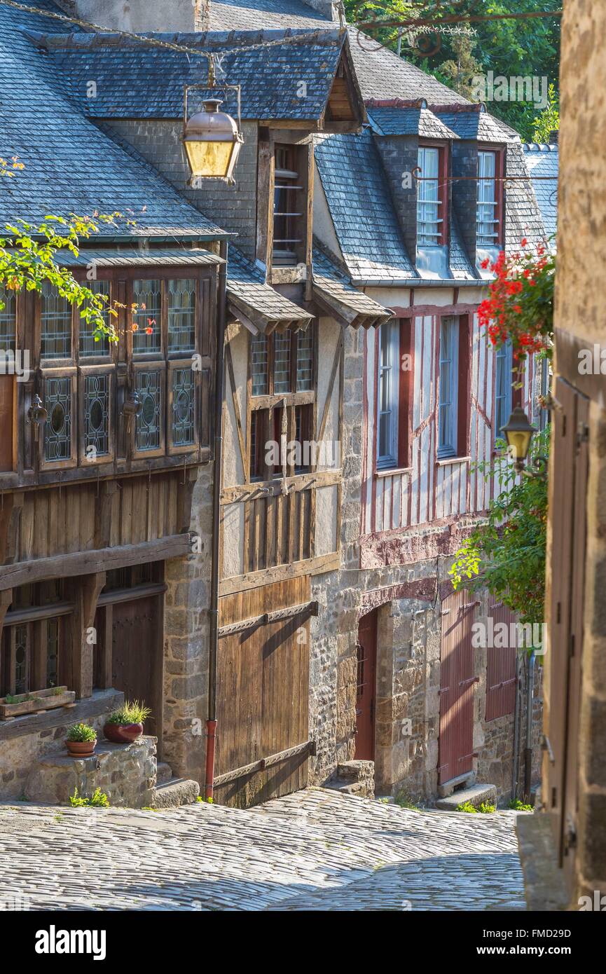 Frankreich, Côtes d ' Armor, Dinan, Altstadt, Petit Fort Street Stockfoto