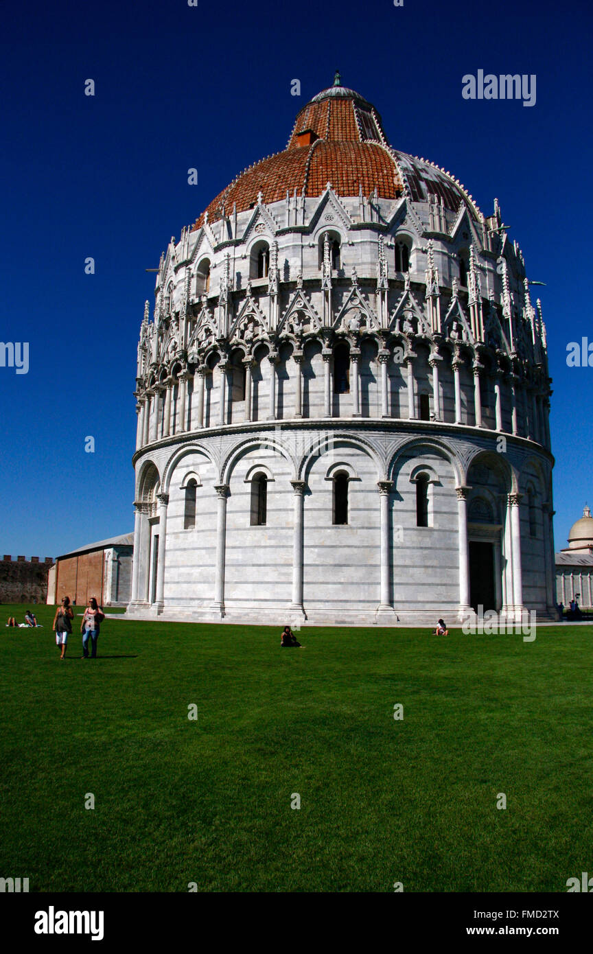 Baptisterium, Piazza dei Miracoli, Pisa, Italien. Stockfoto