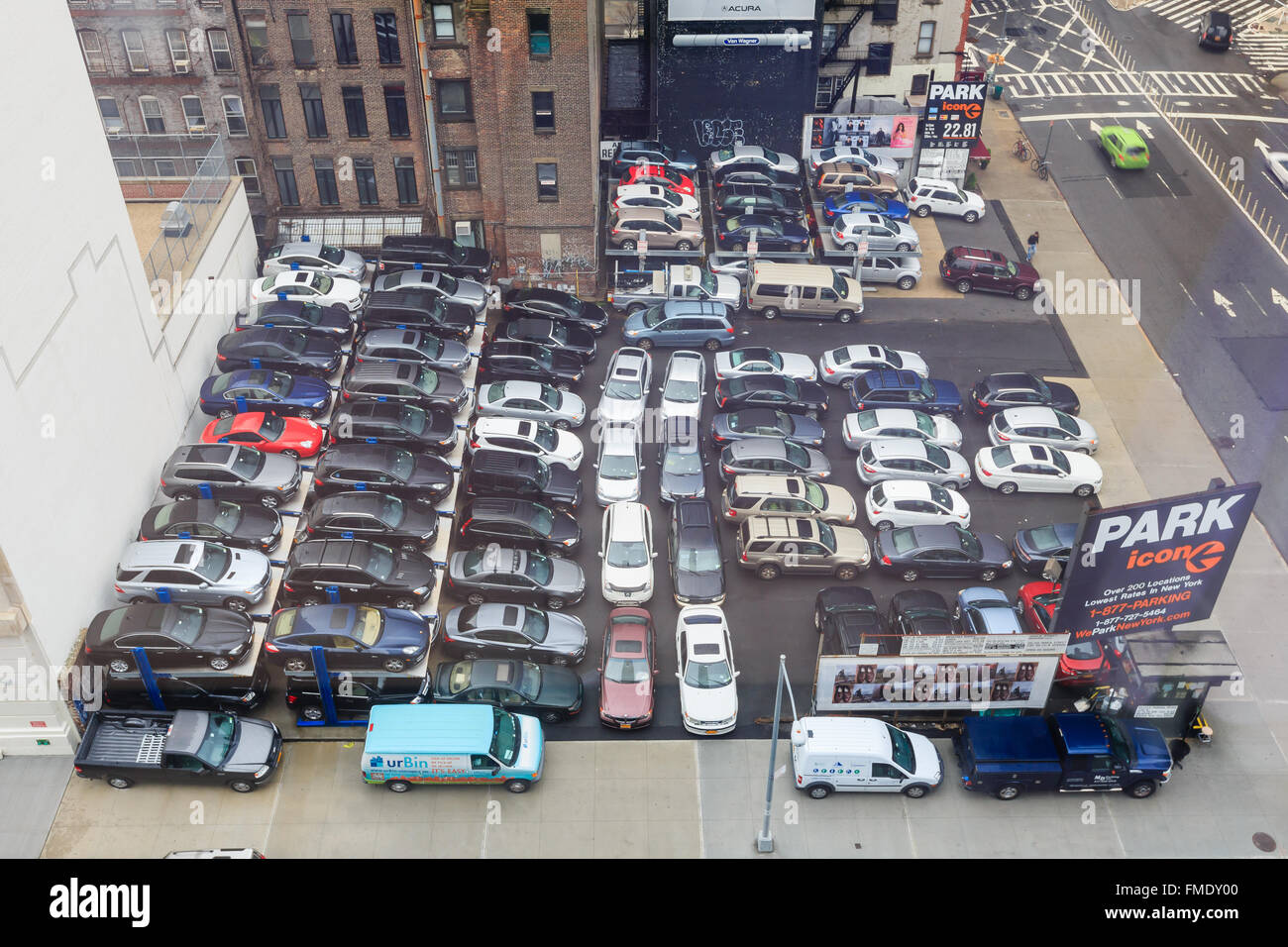 NEW YORK CITY, SEP 16: Einen belebten Parkplatz am SEP 15, 2014 in New York City. Stockfoto