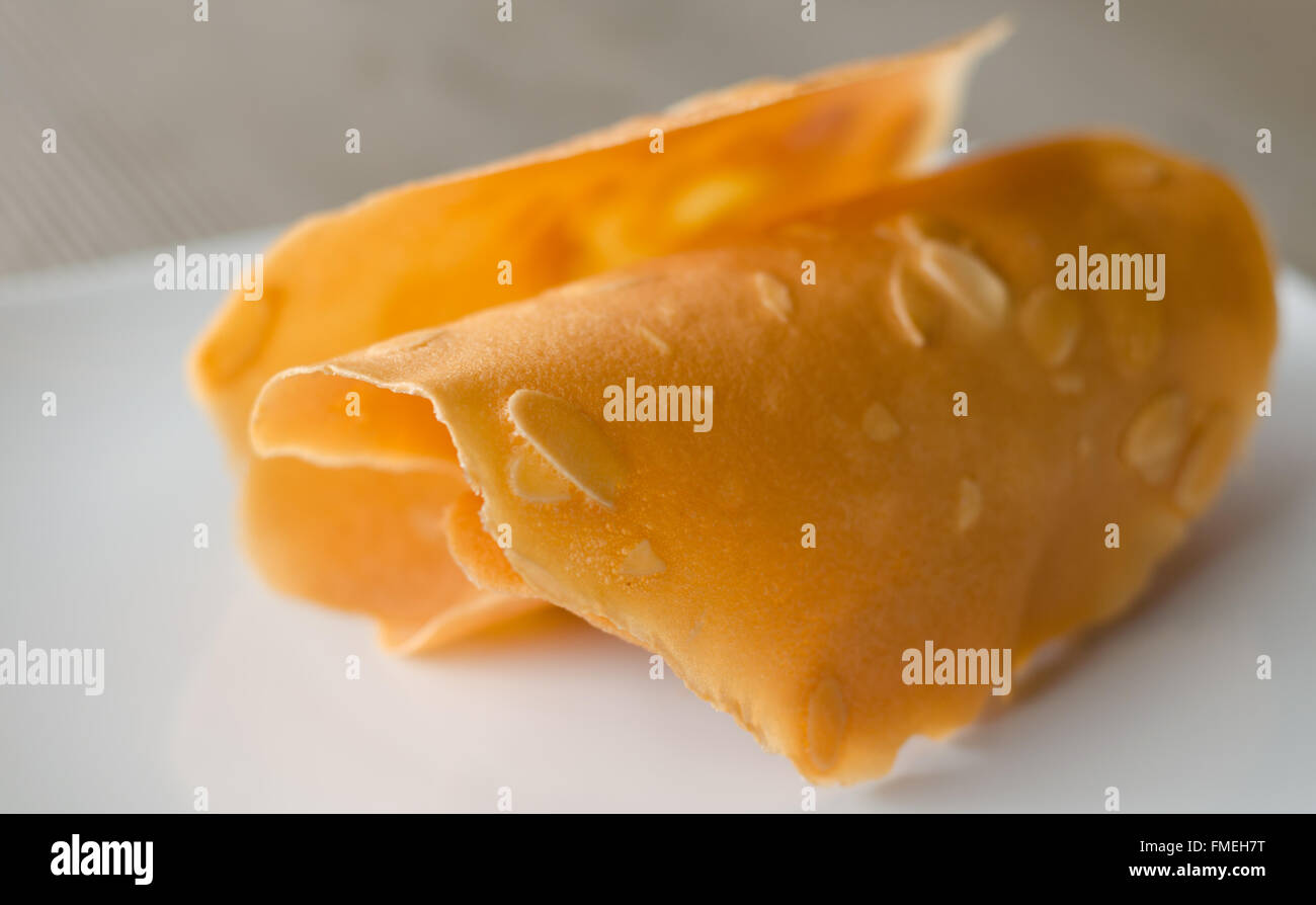 Mandel Snack knusprigen Pfannkuchen Stockfoto