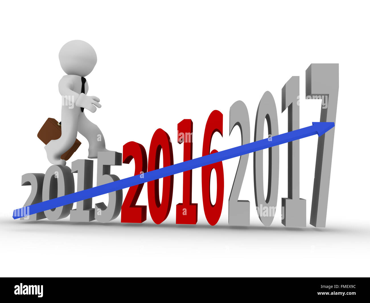 Geschäftsmann am Aufschwung Treppen hinweg zukünftige Erfolgskonzept Stockfoto