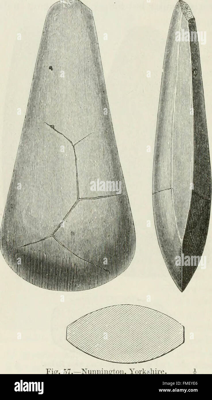 Die alte steinerne Werkzeuge, Waffen und Schmuck aus Großbritannien (1872) Stockfoto