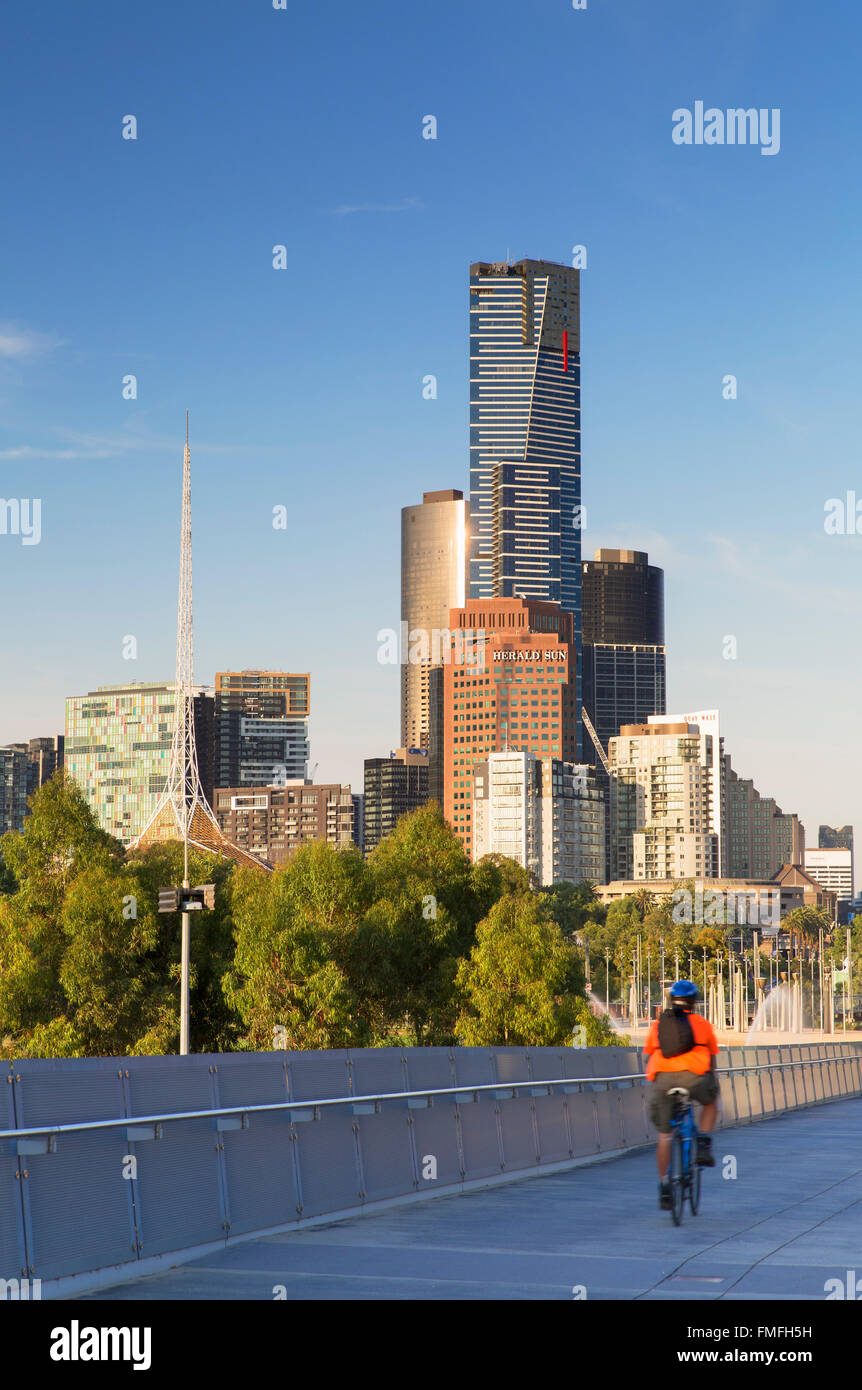 Skyline von William Barak Brücke, Melbourne, Victoria, Australien Stockfoto