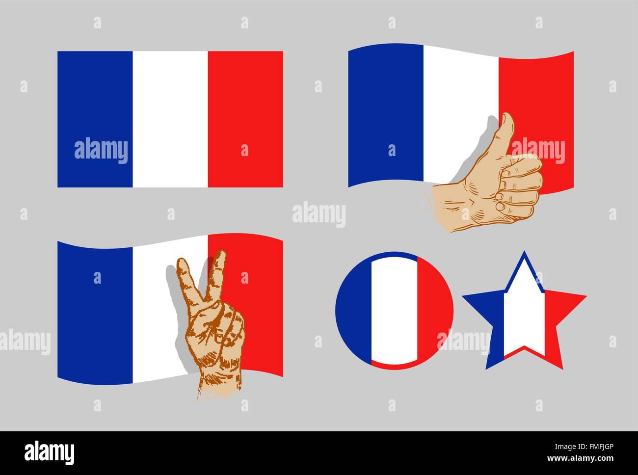 Frankreich-Flagge-Icon-Set. Vektor-illustration Stock Vektor