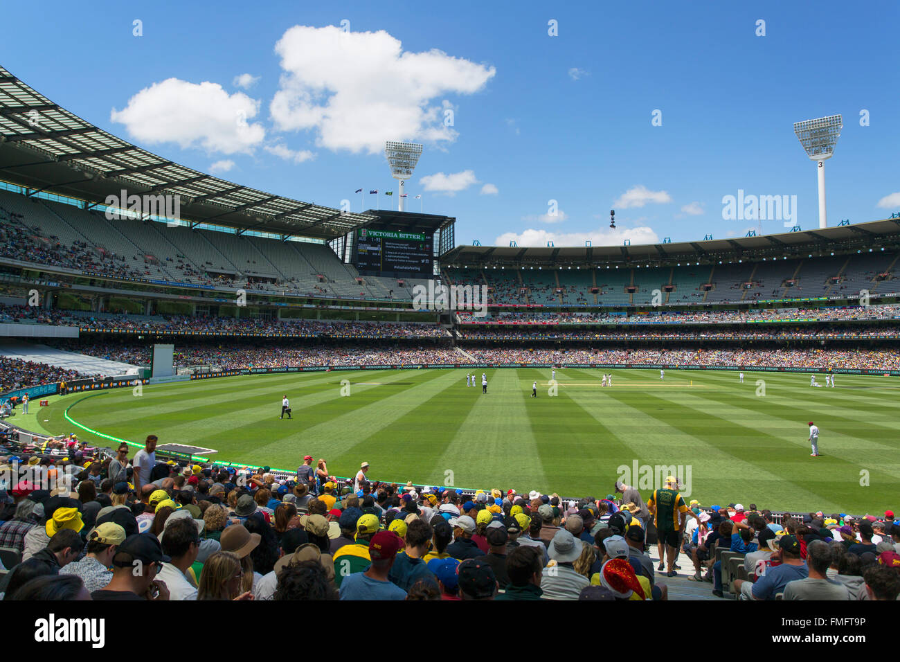 Cricket-Match im Melbourne Cricket Ground (MCG), Melbourne, Victoria, Australien Stockfoto