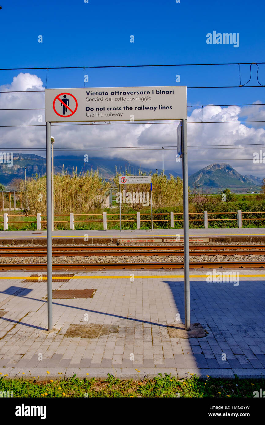 Italienischen Bahnhöfen Stockfoto