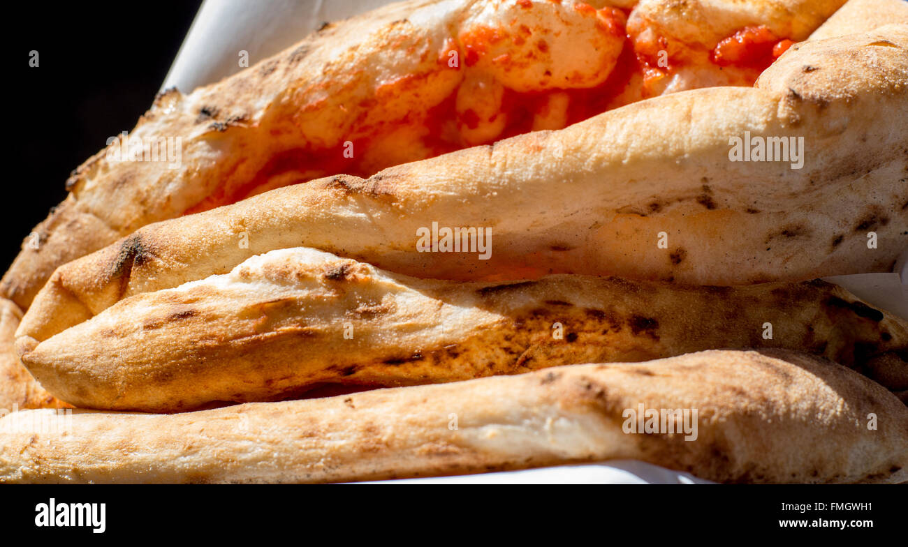 Pizza Margherita in Neapel Stockfoto