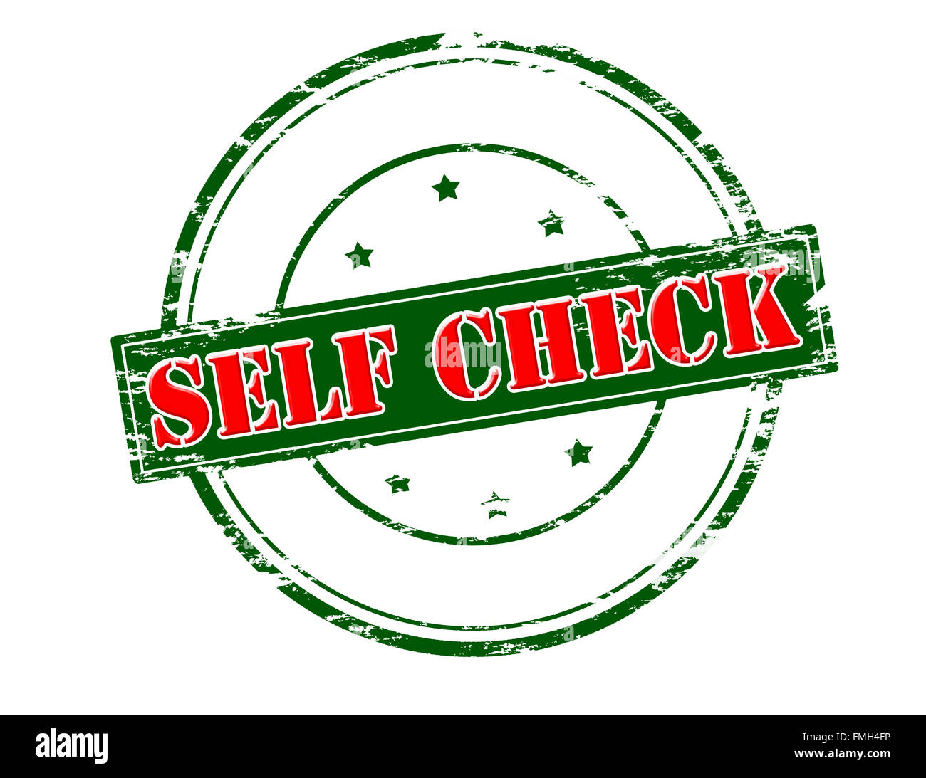 Stempel mit Text, den Selbsttest in Vektor-illustration Stockfoto