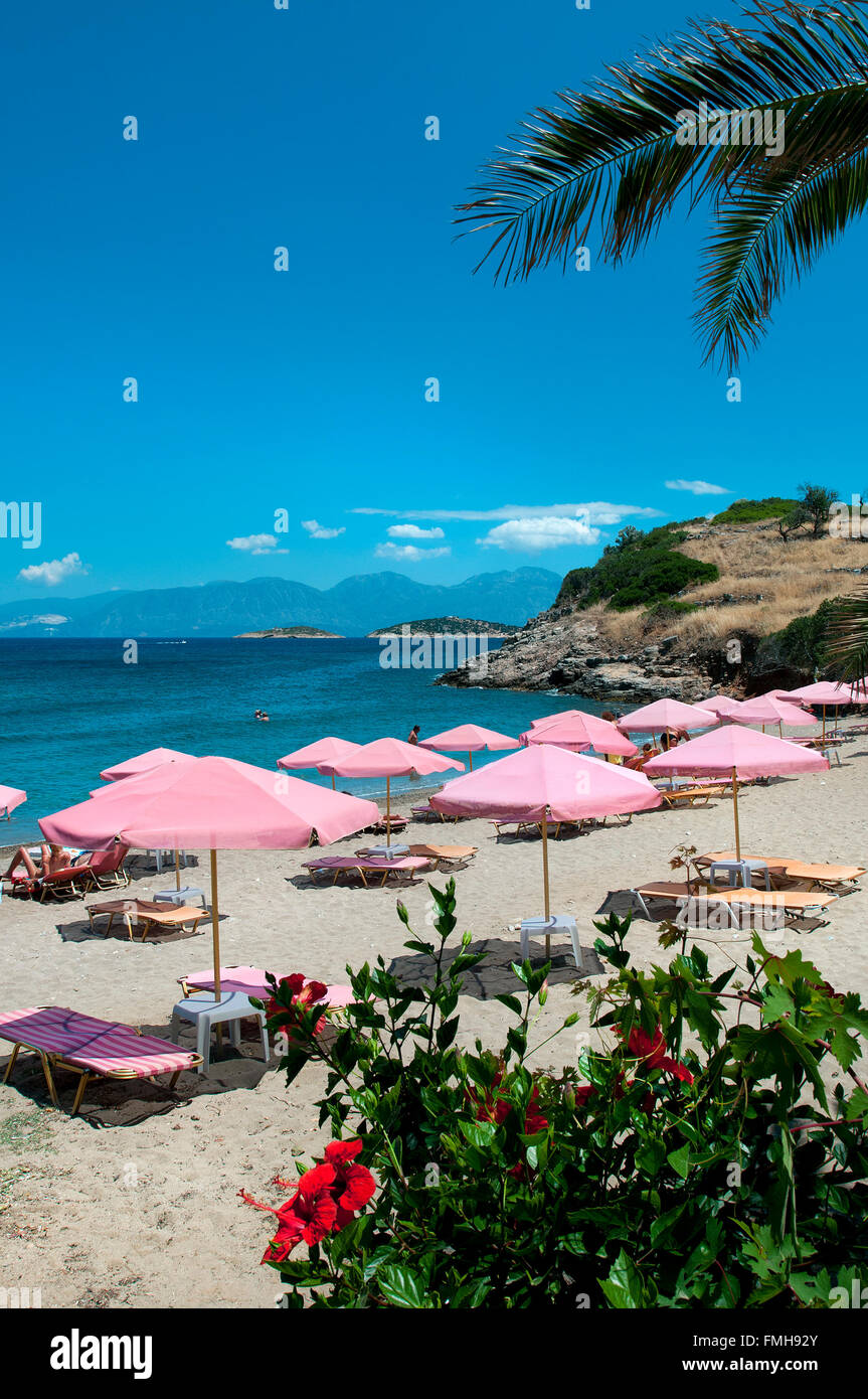 Havania Beach, Agios Nikolaos, Kreta, Griechenland Stockfoto