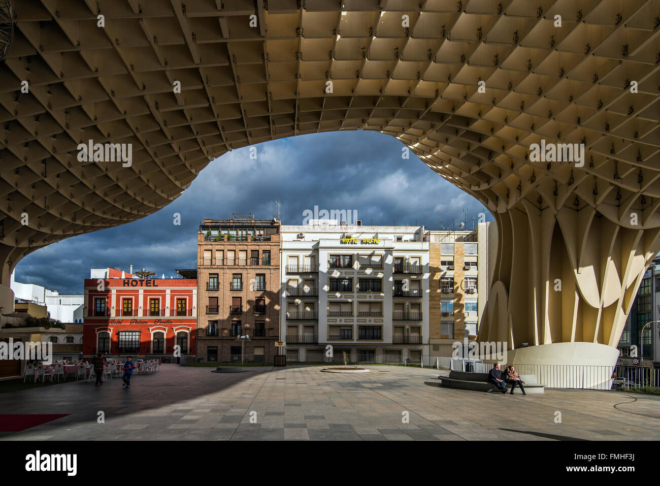 Metropol Parasol Holzkonstruktion, Sevilla, Andalusien, Spanien Stockfoto