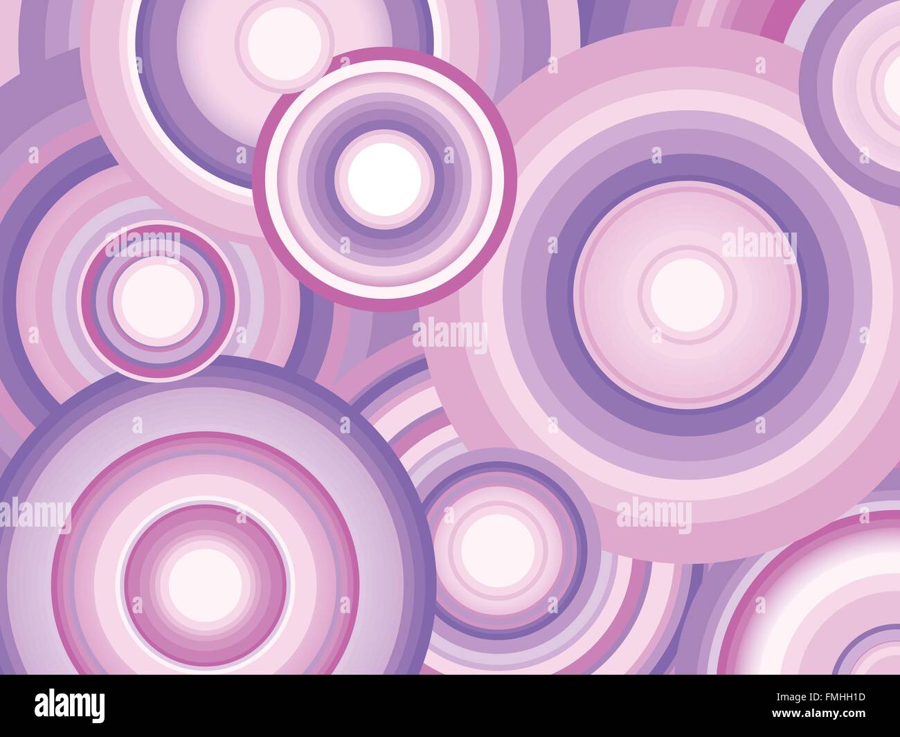 Zusammenfassung Hintergrund mit lila schattierten konzentrische Kreise Stock Vektor