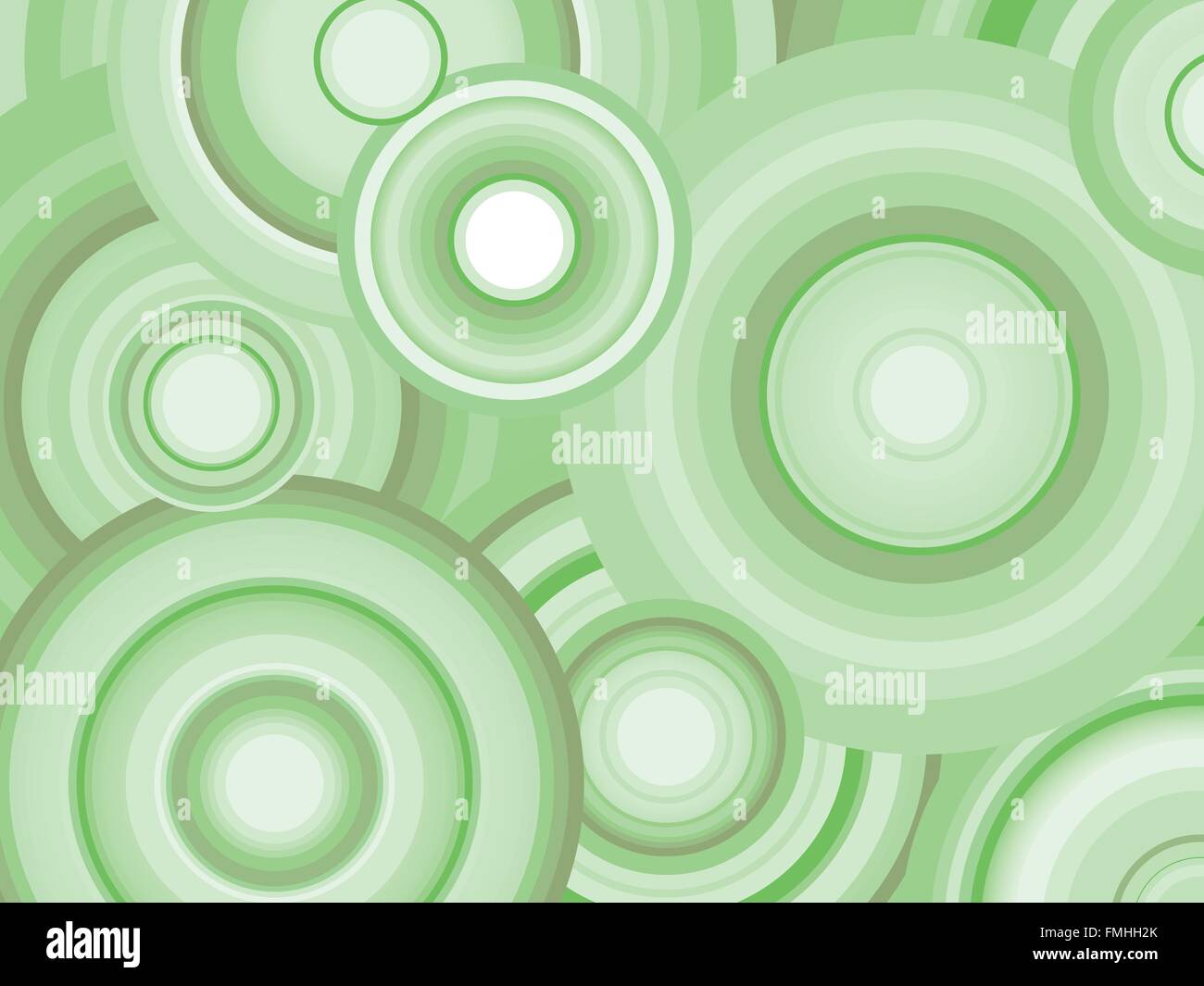Zusammenfassung Hintergrund mit grünen schattigen konzentrische Kreise Stock Vektor