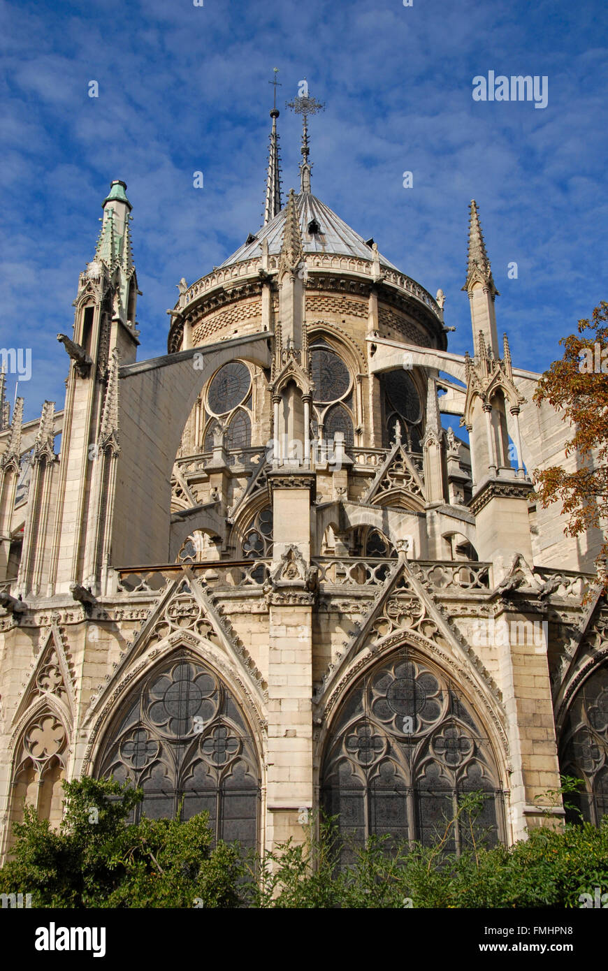 Rückseite der Kathedrale Nôtre Dame Stockfoto