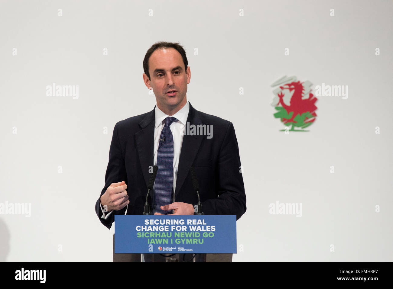 Polizei und Kriminalität Kommissar für Dyfed Powys Christopher Salmon während der Waliser konservative Partei-Konferenz in Llangollen. Stockfoto