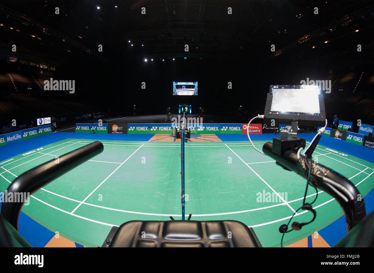 Barclaycard Arena, Birmingham, UK. 12. März 2016. Yonex All England Open Badminton Championships. Das Stadion vor Beginn spielen Credit: Action Plus Sport/Alamy Live News Stockfoto