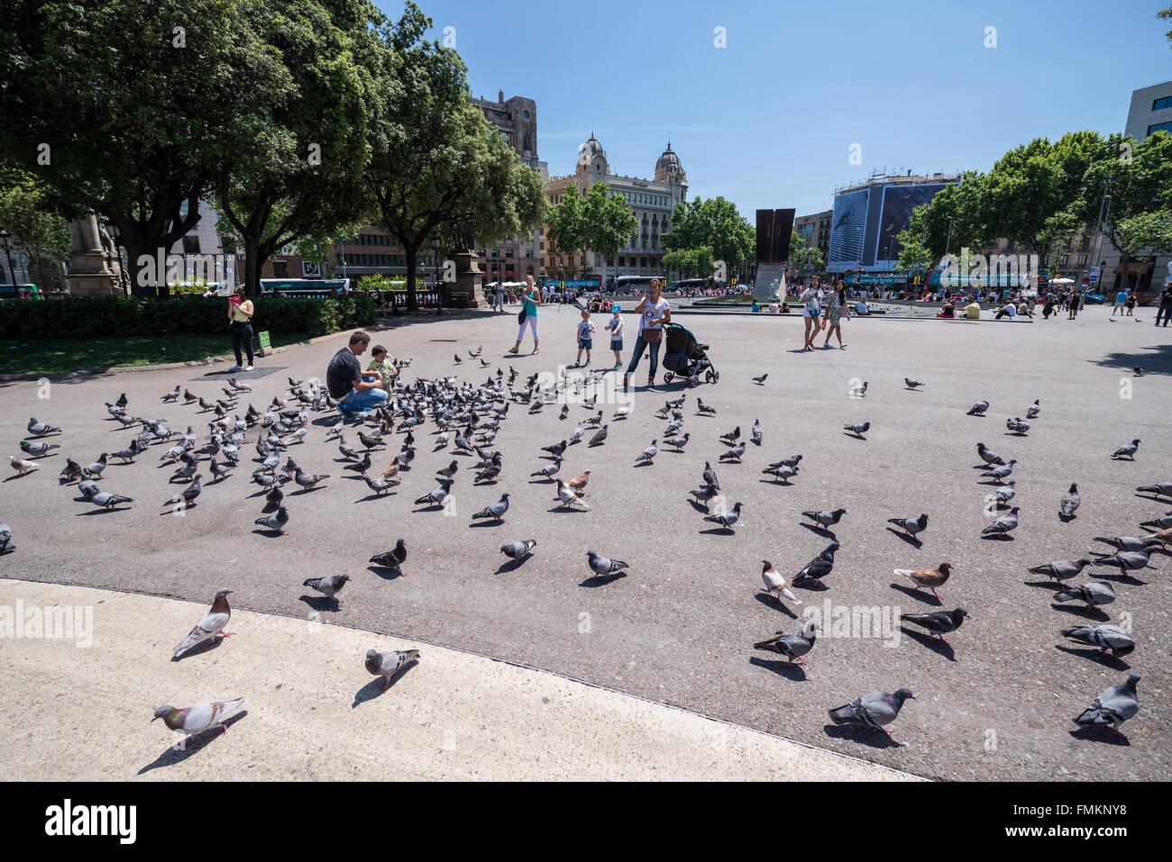 Francesc Macia ich Llussa Denkmal in Katalonien Square (Placa de Catalunya) in Barcelona, Spanien Stockfoto