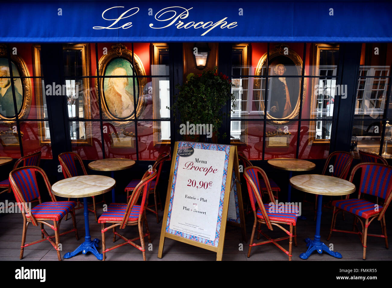 Le Procope, das älteste Café Paris (1686) Stockfoto