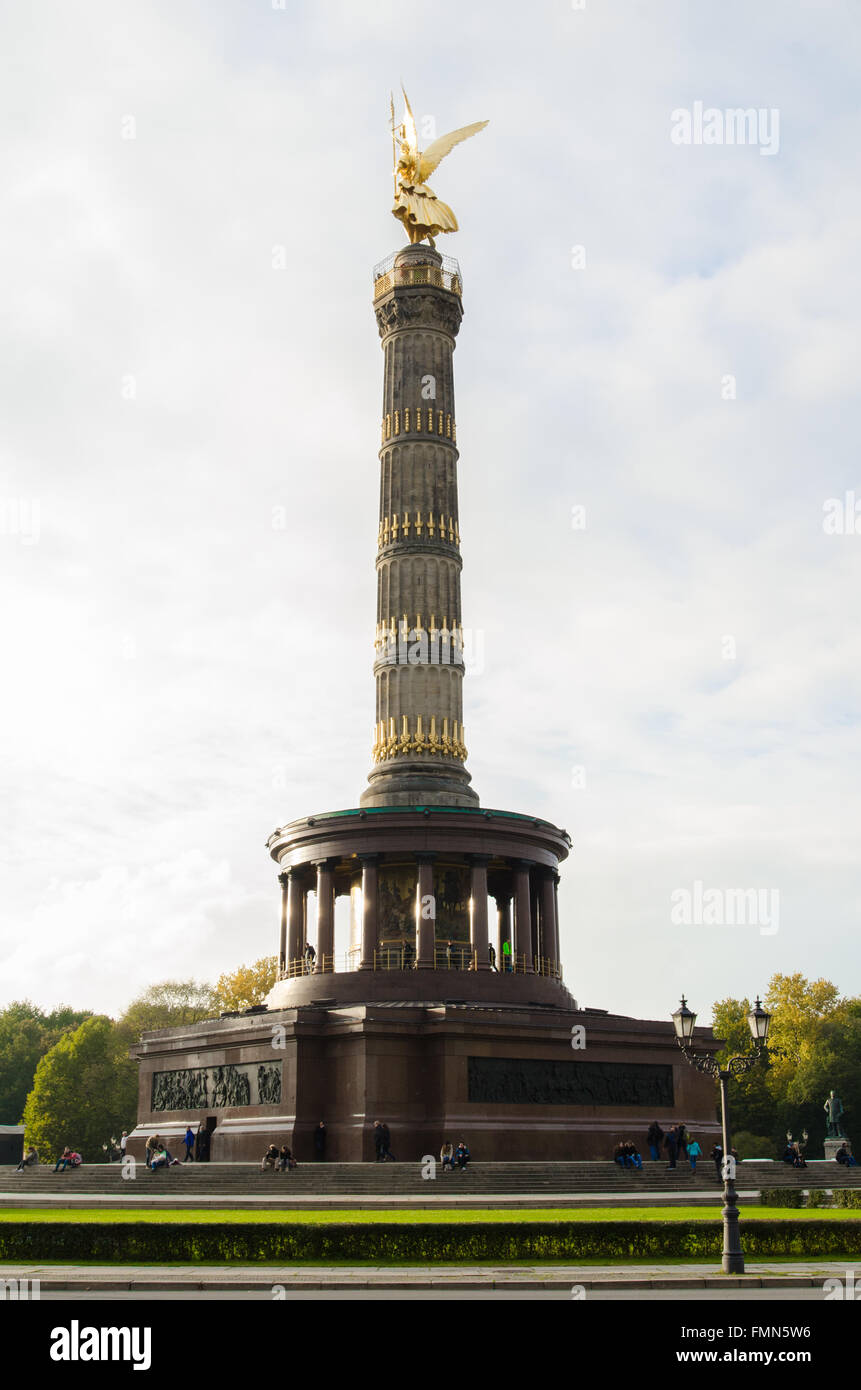 Berliner Siegessäule, goldene statue Stockfoto