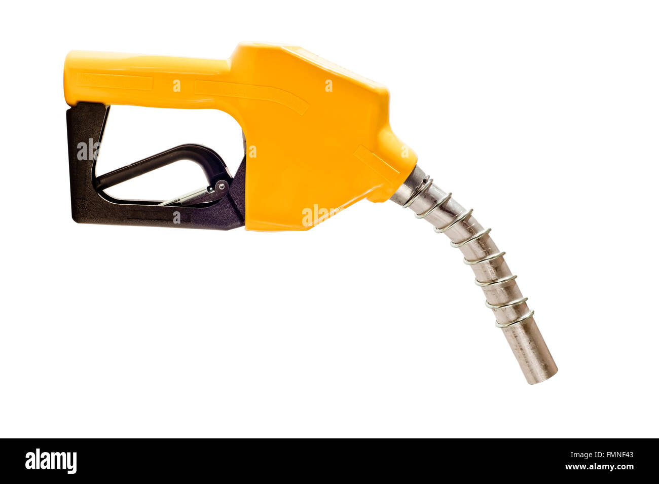 Gelbe Benzin-Kraftstoff-Pumpe-Düse Stockfoto