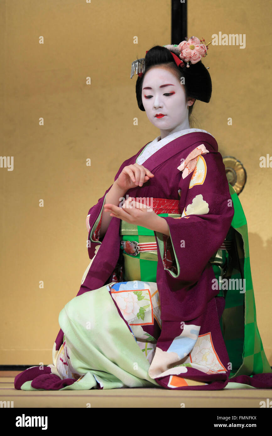 Japan; Kyoto; Kyomai, Tanz, Tänzer, Maiko, Stockfoto