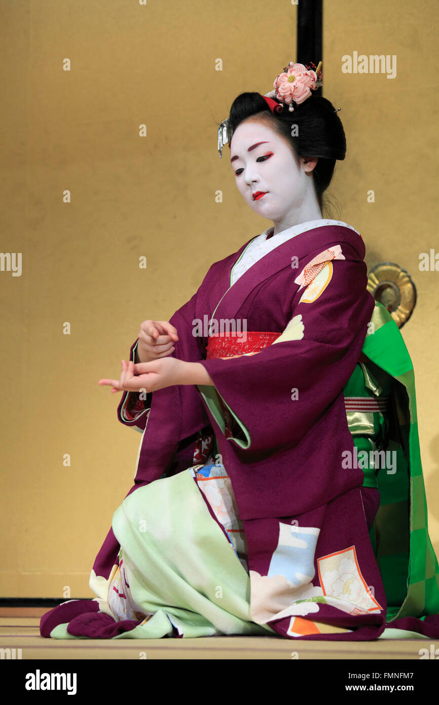 Japan; Kyoto; Kyomai, Tanz, Tänzer, Maiko, Stockfoto