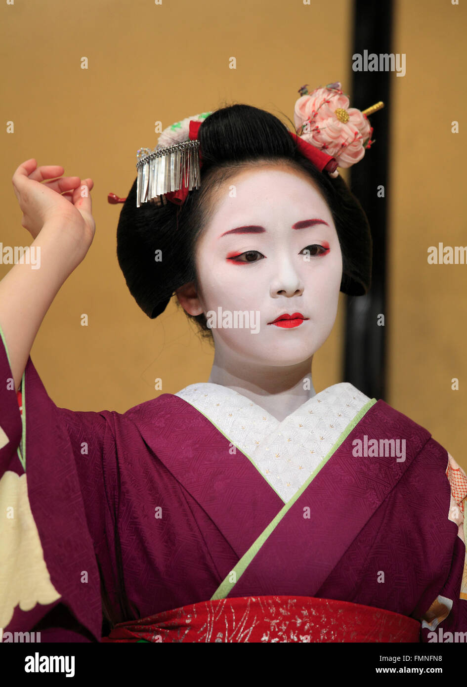 Japan; Kyoto; Kyomai, Tanz, Tänzer, Maiko, Stockfoto
