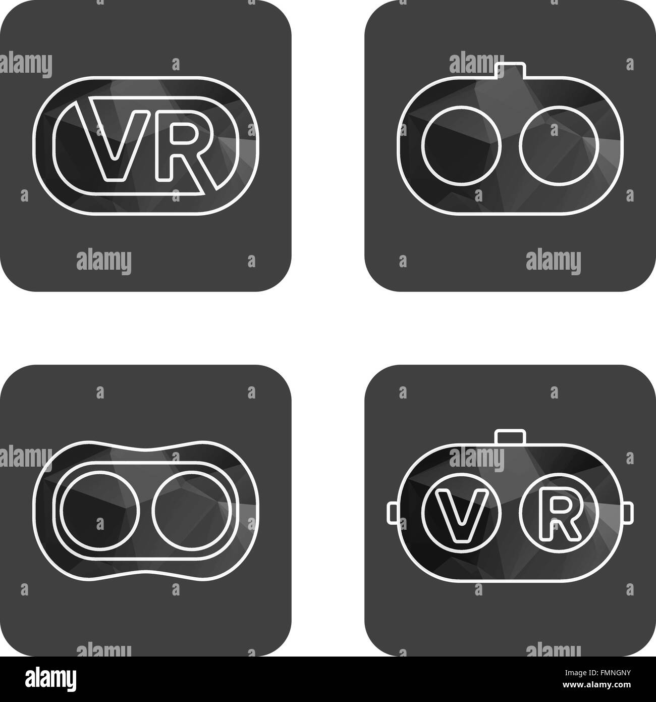 Festgelegte Symbole der virtuellen Realität Stock Vektor