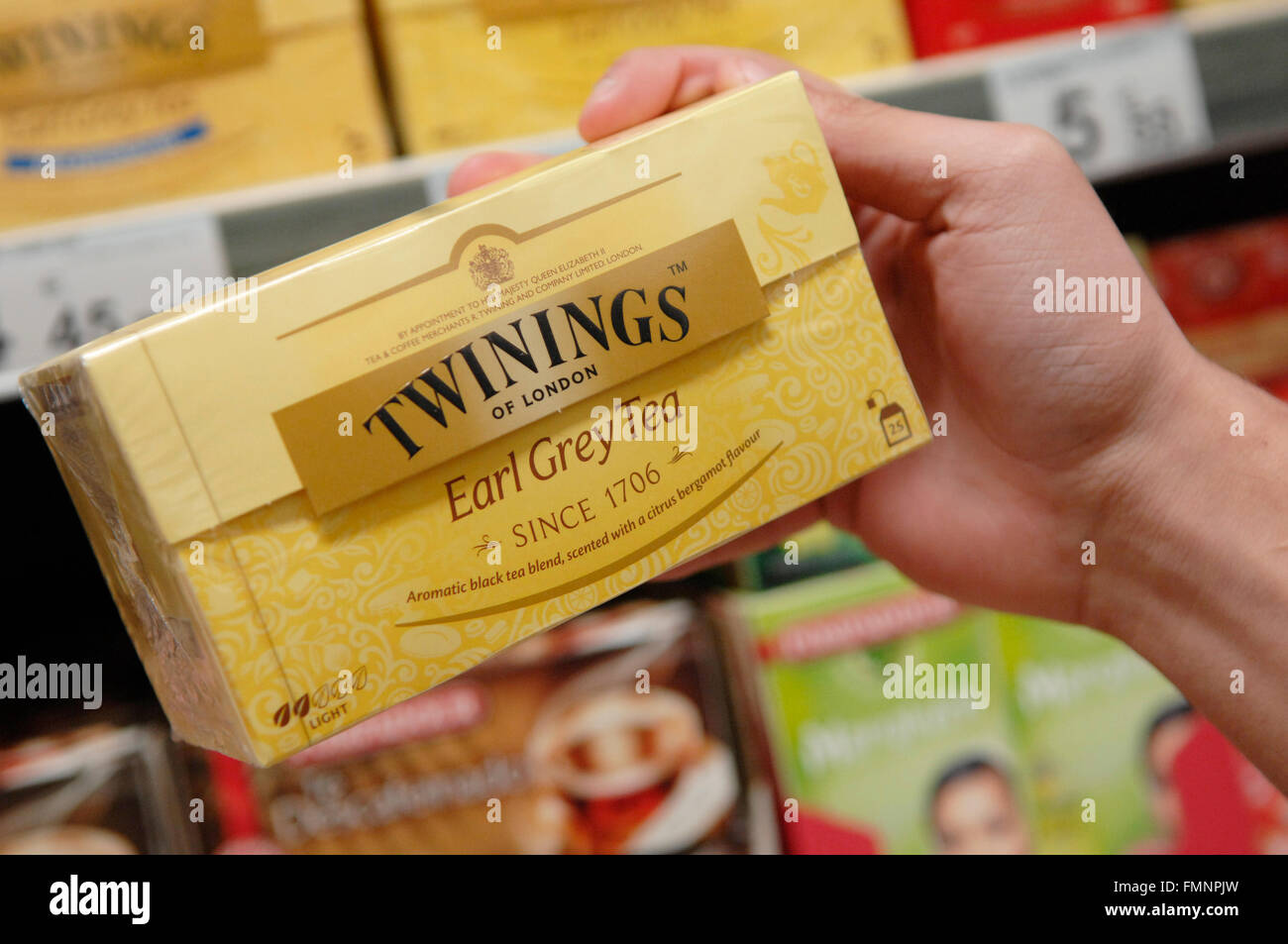 Twinings Earl Grey Tee Paket Stockfoto