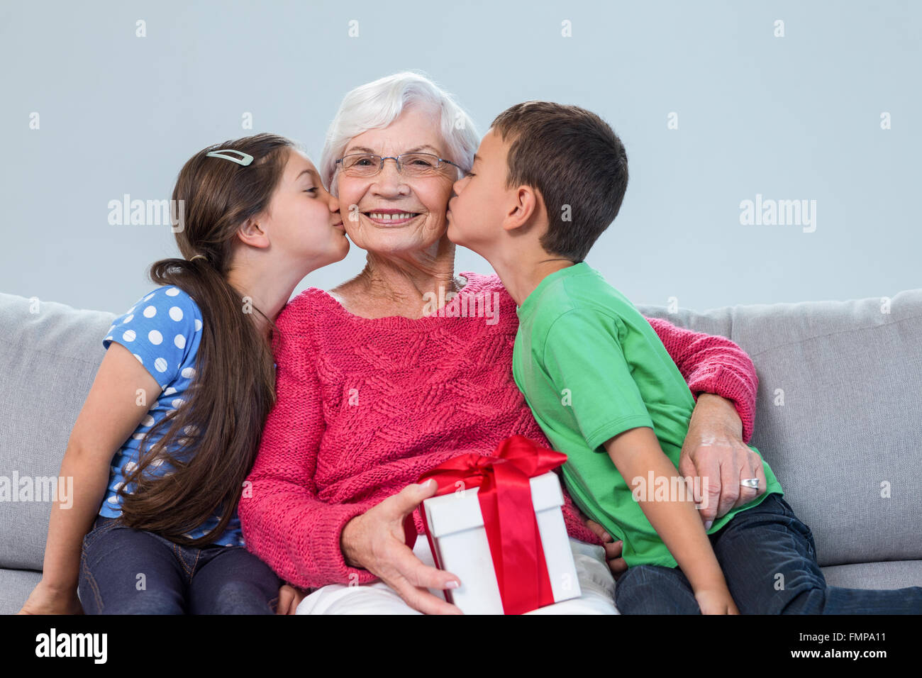 Großmutter und ihr Enkel Stockfoto