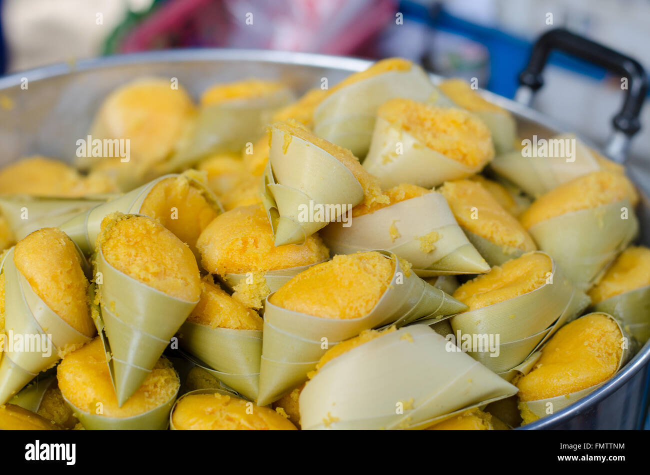Toddy Palm Kuchen (Thai-Name Kanom Tarn), die thailändische Toddy Palm Kuchen süß schmecken Stockfoto