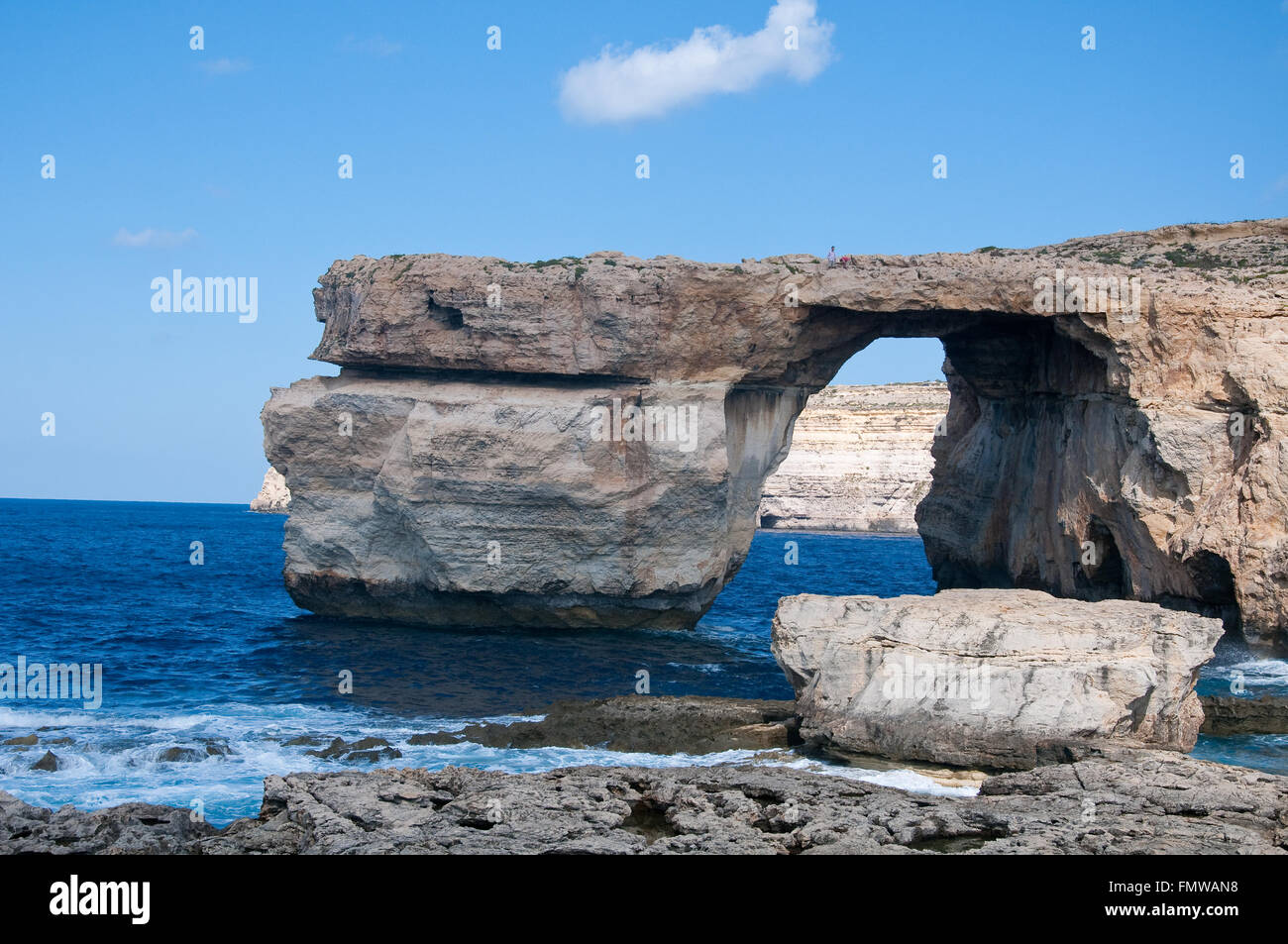 Das berühmte blaue Fenster Dwejra auf der Insel Gozo, Malta Stockfoto