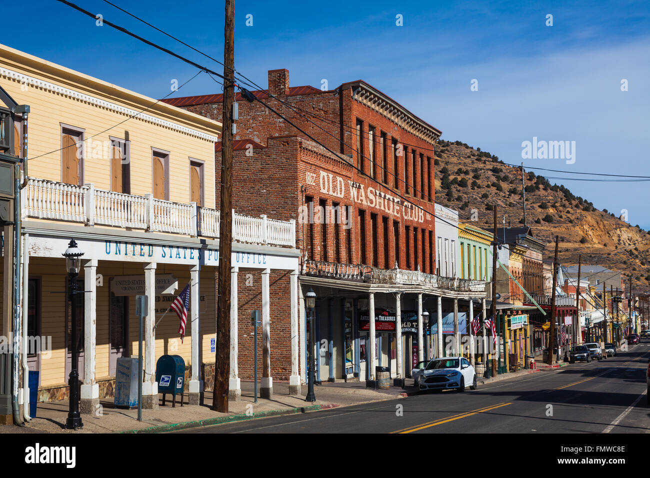 Street Scene von Virginia City, Nevada, USA Stockfoto