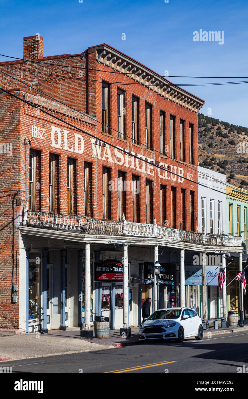 Street Scene von Virginia City, Nevada, USA Stockfoto