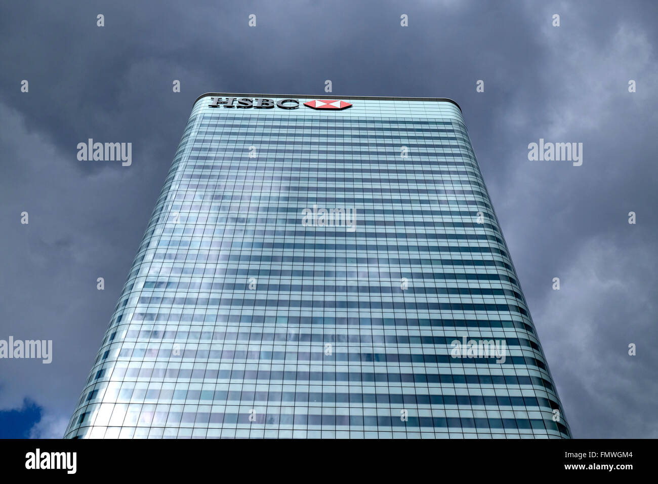 Eine Nahaufnahme von HSBC Gebäude in Canary Wharf Stockfoto