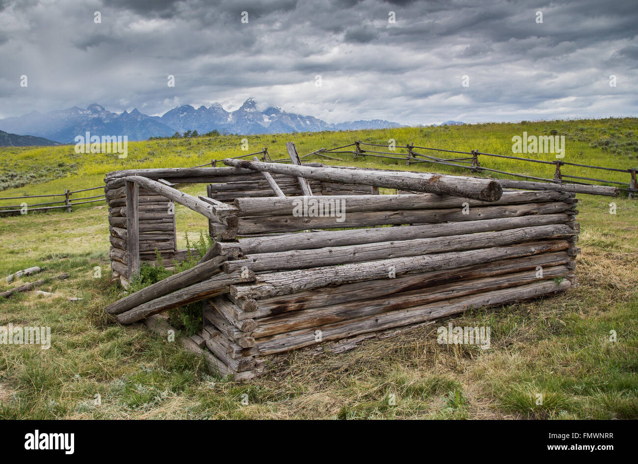 Alten Wyoming Homestead Grand Teton Nationalpark Stockfoto
