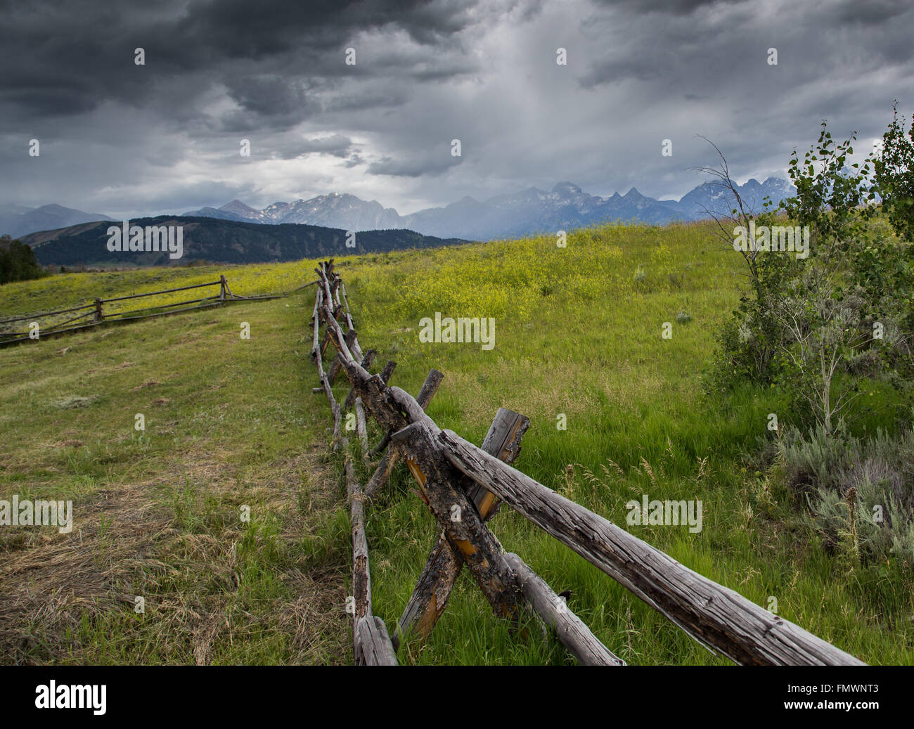 Alten Wyoming Homestead Teton Nationalpark Stockfoto