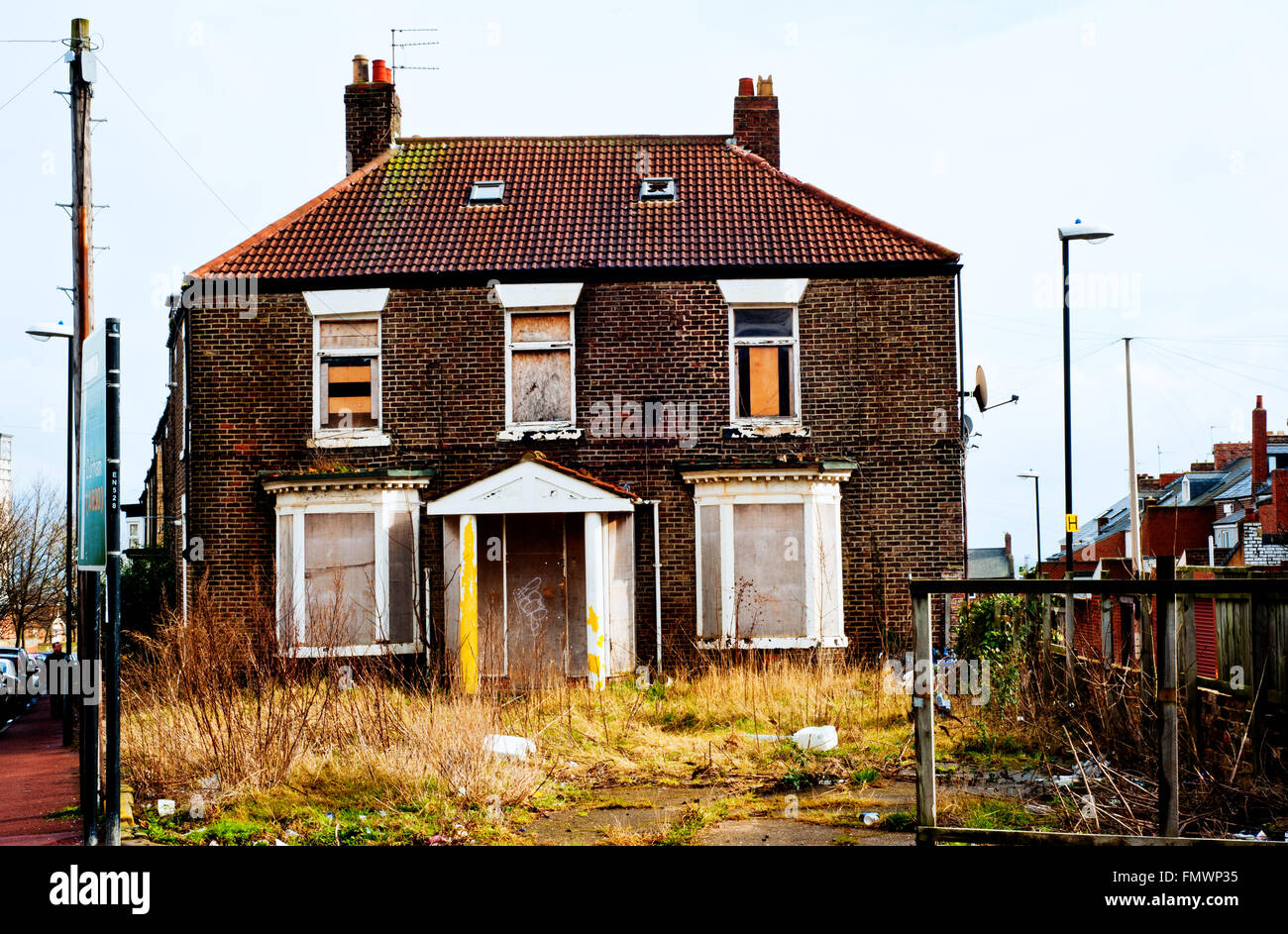 Verfallenes Haus, Sunderland Stockfoto