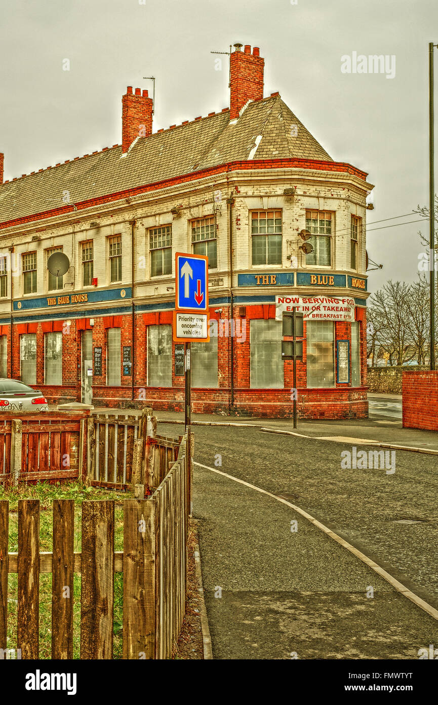 Das blaue Haus Pub in Sunderland Stockfoto