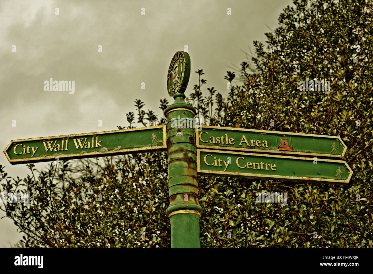Touristische Hinweisschilder, York Stockfoto