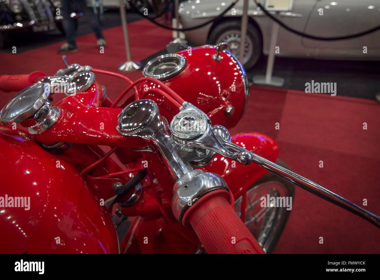 Detail der Retro-Motorrad MV Agusta. Stockfoto