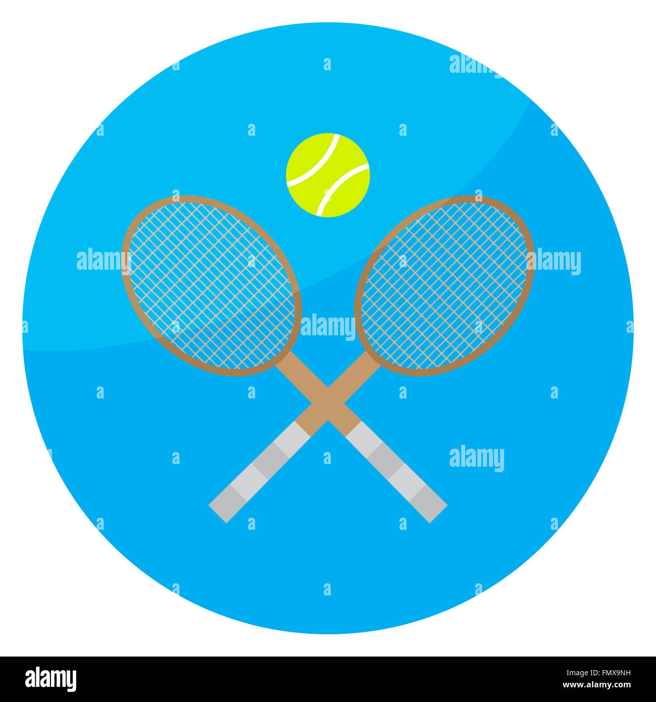 Tennis-Sport-Symbol. Tennisball und Tennisschläger, Tennis Sport, Spiel und Ball, Wettbewerb spielen, Ausrüstung-Schläger. Vektor abstra Stockfoto