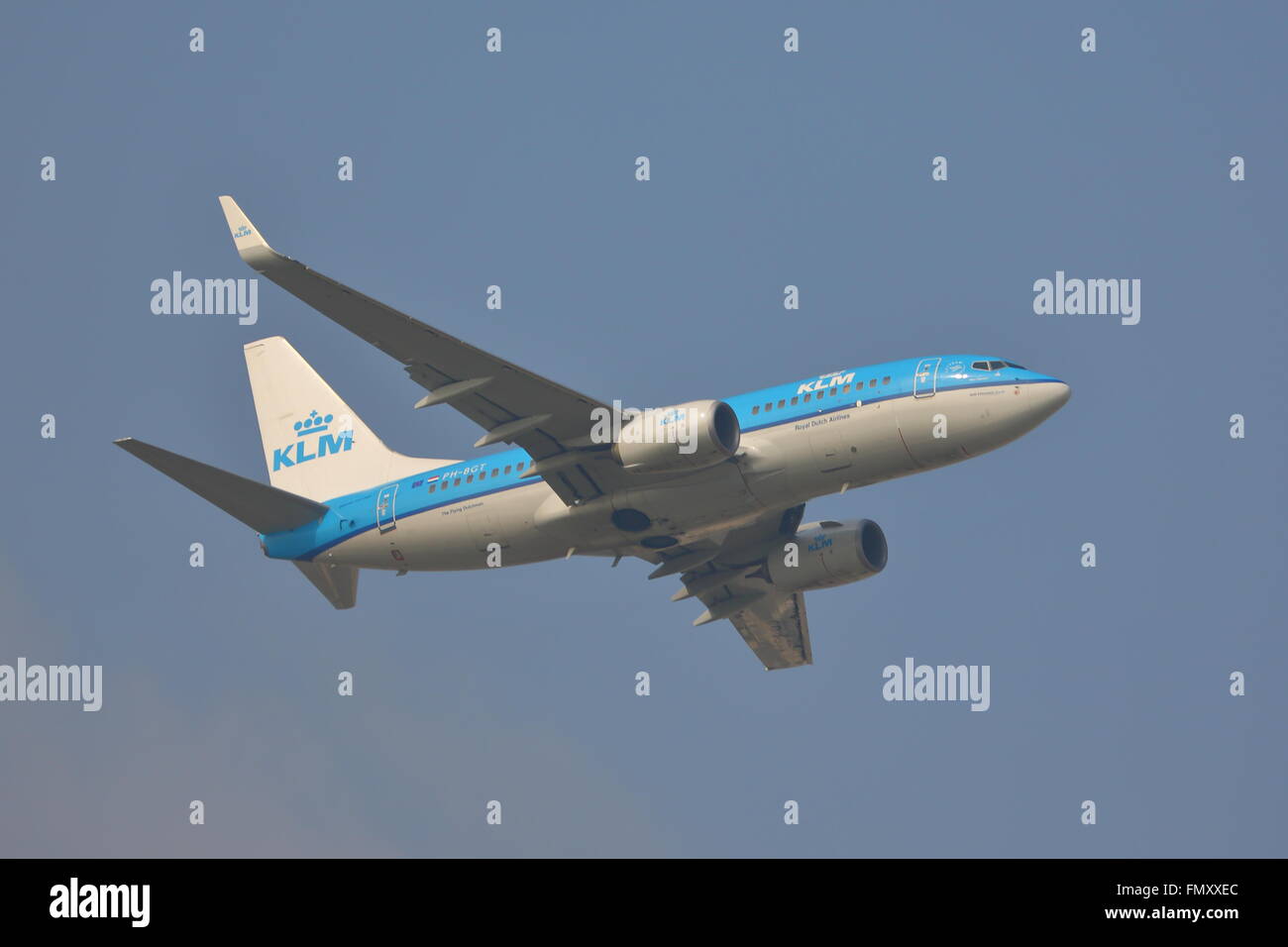 KLM-Boeing 737 - 7K 2 PH-BGT ausgehend von London Heathrow Airport, Großbritannien Stockfoto