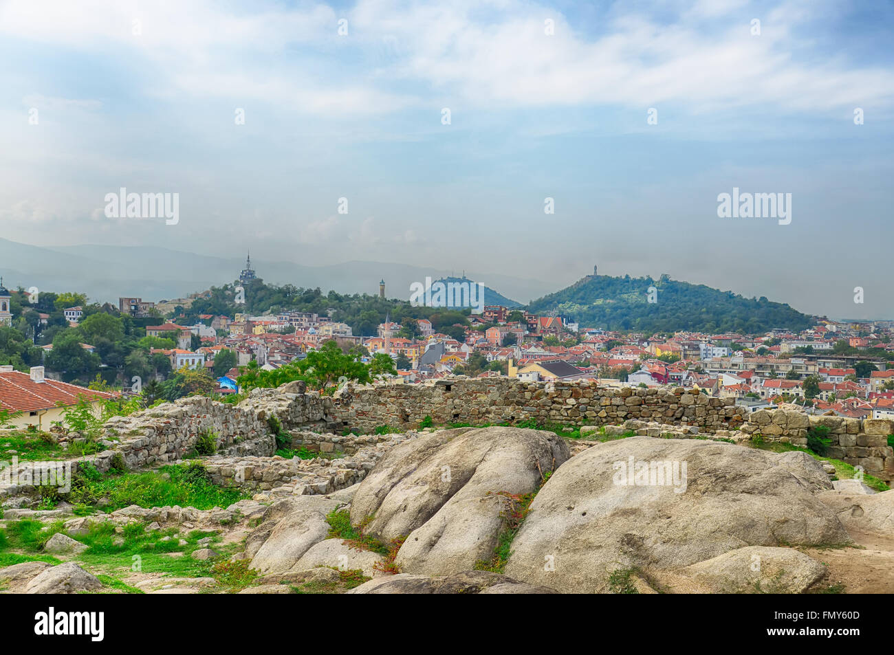 Ansicht von Plovdiv city,Bulgaria.HDR Bild Stockfoto