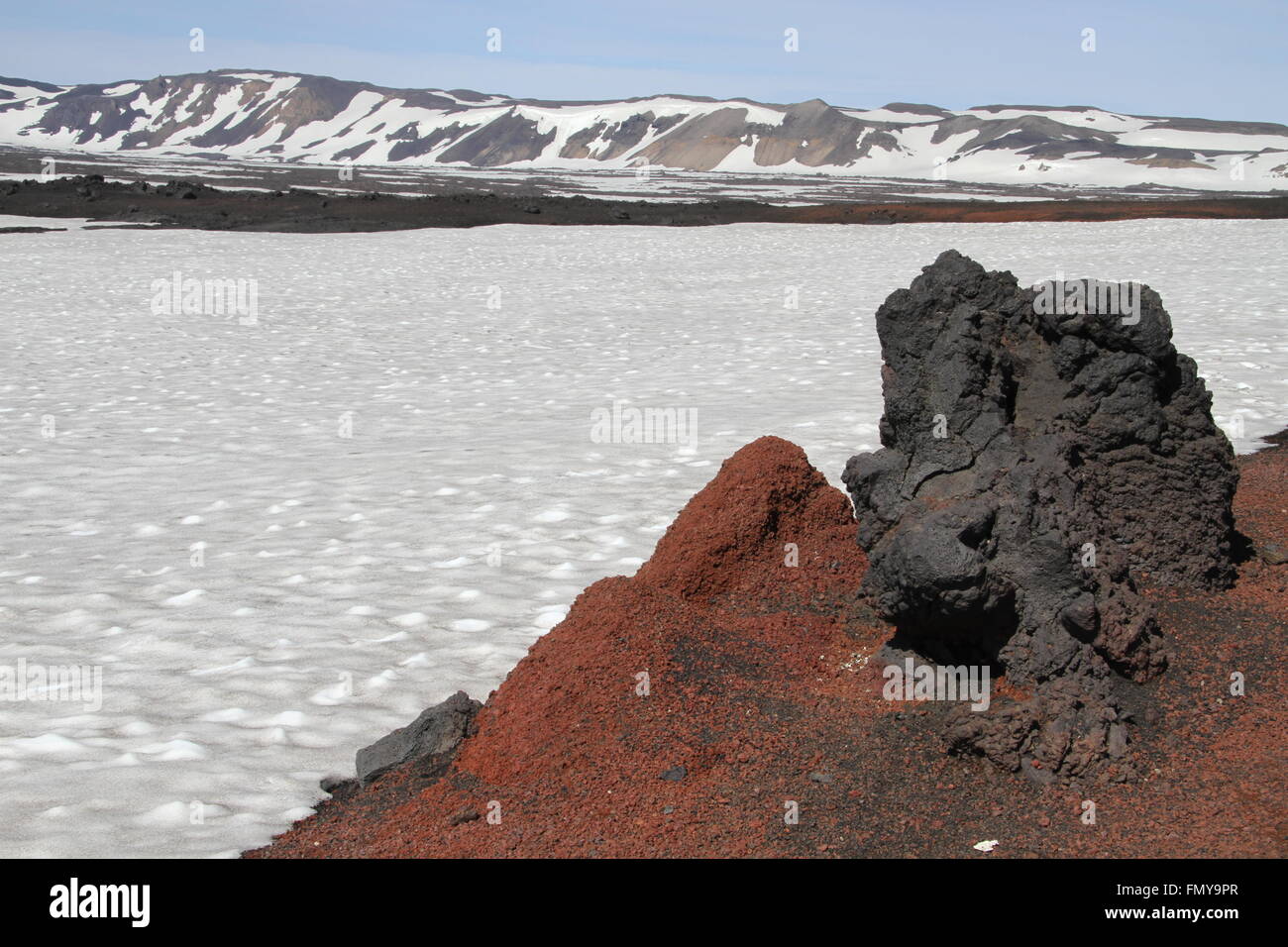 Askja Spaziergang zum Krater Viti, Caldera Askja, Island Stockfoto